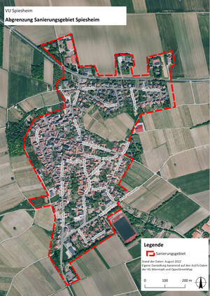Bild vergrößern: Sanierungssatzung Spiesheim - Abgrenzung