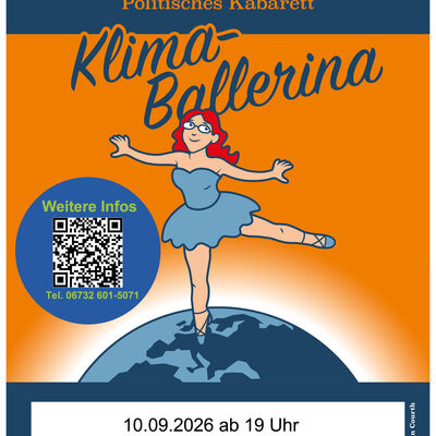 Das Foto zeigt das Plakat f&uuml;r den Auftritt der Klimaballerina in W&ouml;rrstadt. Sie ist hier am 10. September zu Gast. 