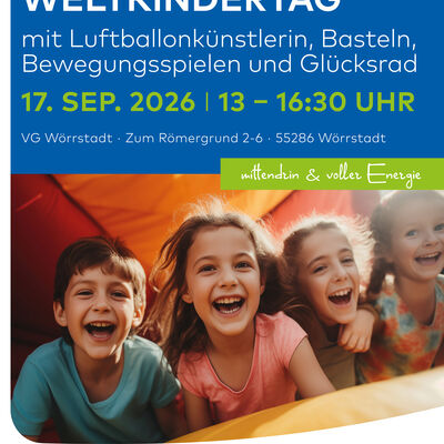 Das Foto zeigt ein Plakat zum Kinderfest. Das findet am 17. September statt. 
