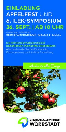 Bild vergr&ouml;&szlig;ern: Das Foto zeigt ein Plakat zum Apfelfest. Das findet am 26. September statt.