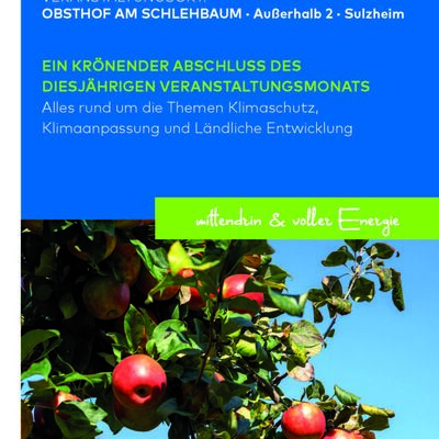 Das Foto zeigt ein Plakat zum Apfelfest. Das findet am 26. September statt. 