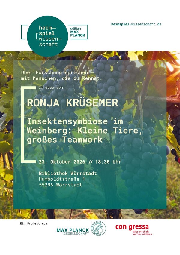Bild vergr&ouml;&szlig;ern: Das Bild zeigt das Ank&uuml;ndigungsplakat des Vortrags von Ronja Kr&uuml;semer.