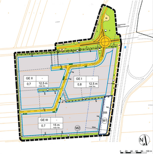 Bild vergrößern: Planzeichnung des Bebauungsplanes »Businesspark mit Verkehrsdienstleistungszentrum« (Autohof Wörrstadt)